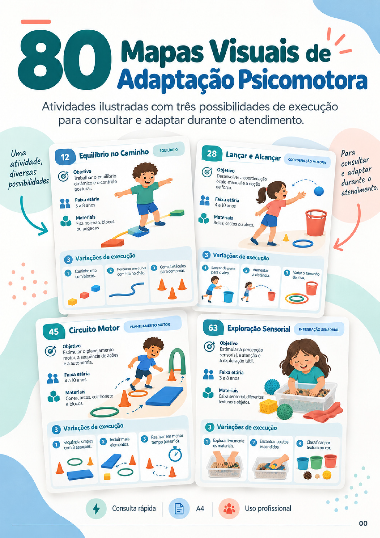 Exemplo real de um mapa visual de adaptação psicomotora